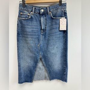 WE THE FREE/ FREE PEOPLE Suzanne Denim Pencil Skirt Indigo, Size 2